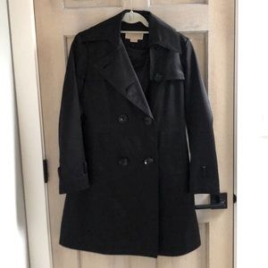 Classic black satin trench by Michael Kors